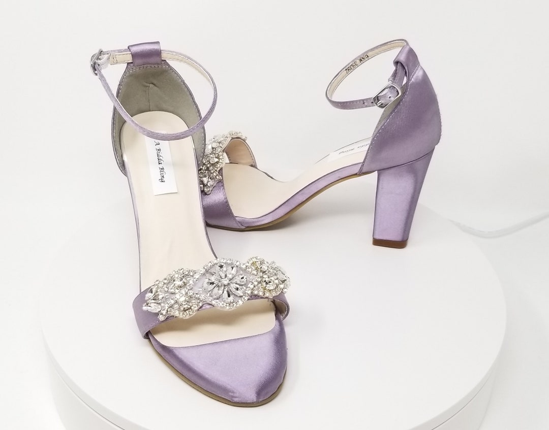 Purple Block Heels Purple Bridal Shoes Purple Chunky Heels Purple ...