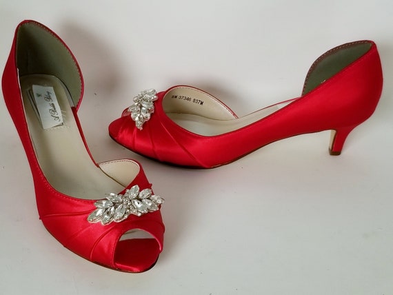 red bridesmaid shoes