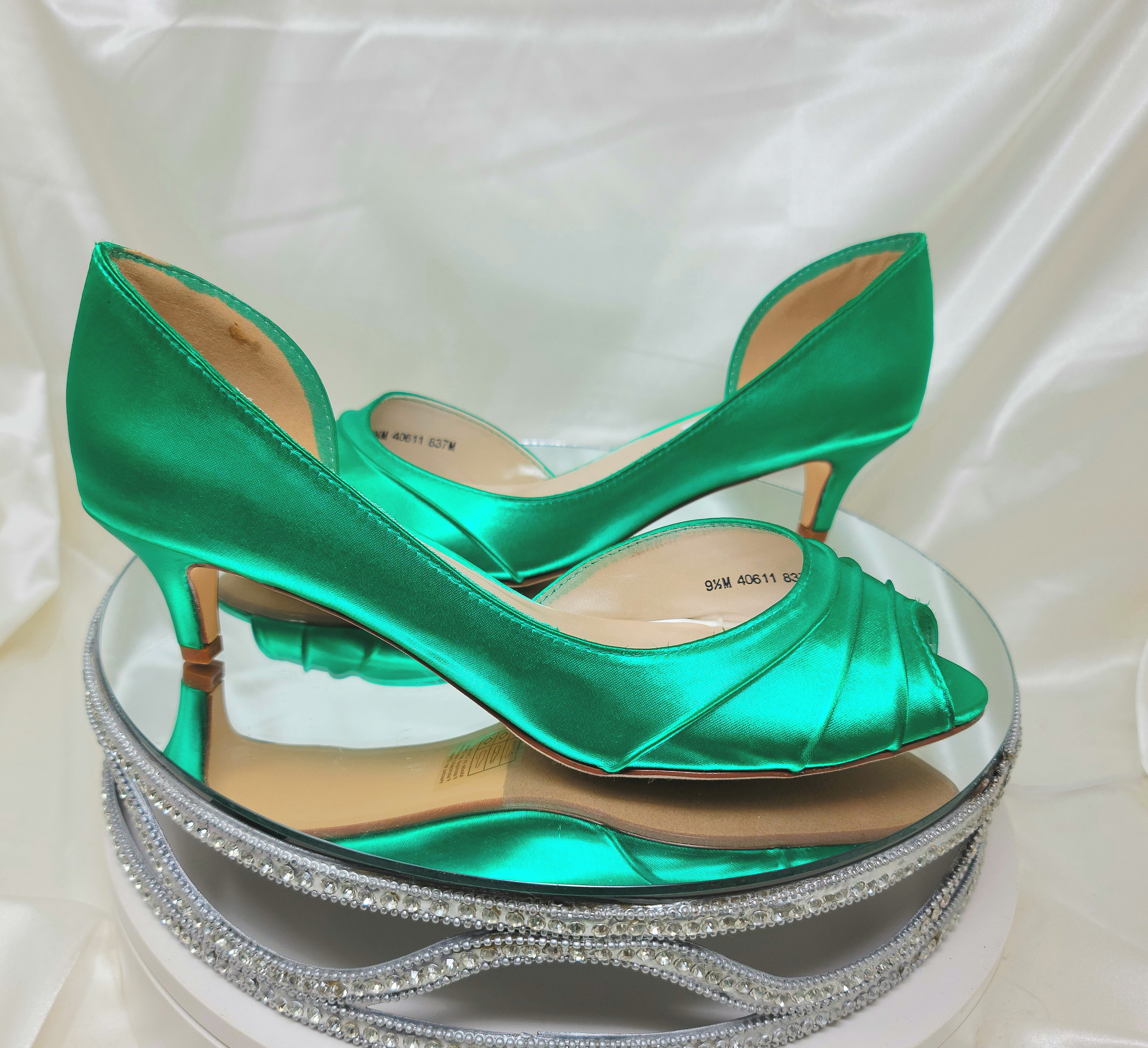 Emerald green bridal shoes sale