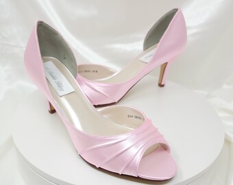 Pink Bridal Shoes Pink Wedding Shoes Pink Bridesmaid Shoes PICK FROM 100 COLORS