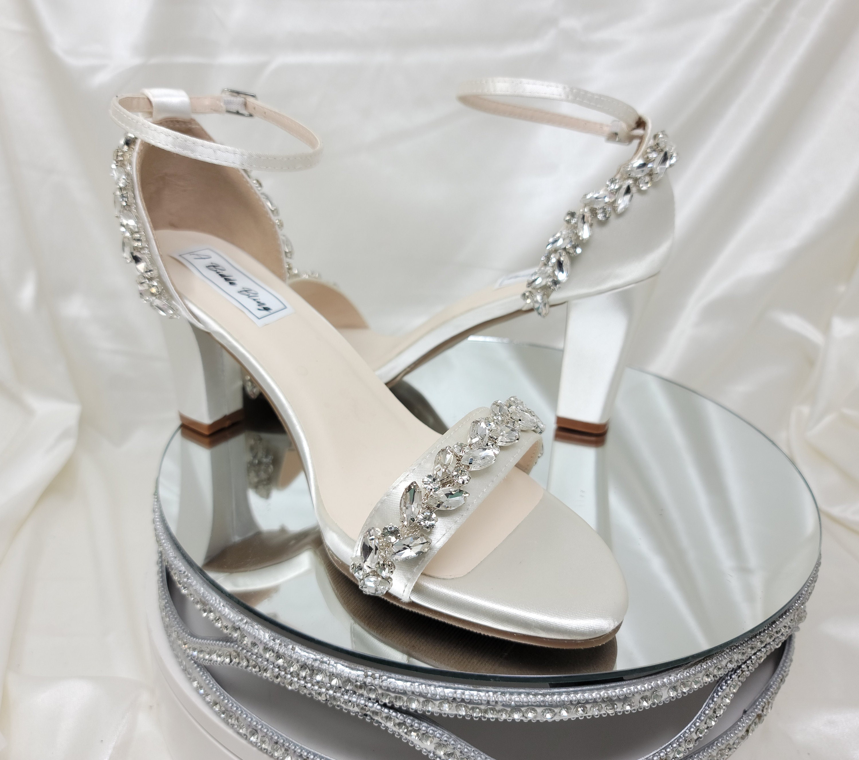 3 Inch Bridal Heels | Ivory Lace Heels For Wedding – Beautifully Handmade UK
