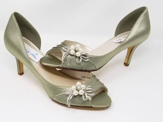 sage green heels wedding