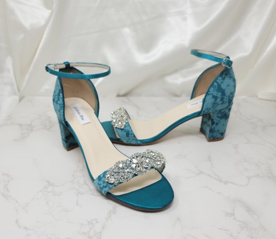 peacock shoes Bridal Wedding painted peacocks on teal low … | Flickr