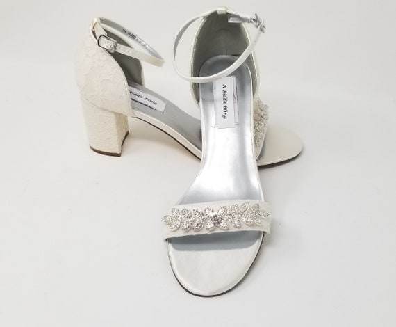 block ivory heels