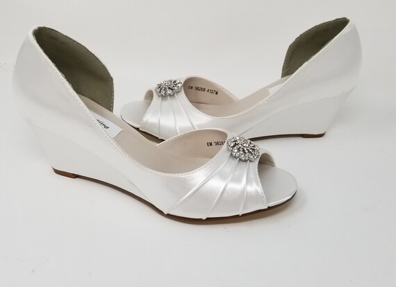 ivory wedge bridal shoes