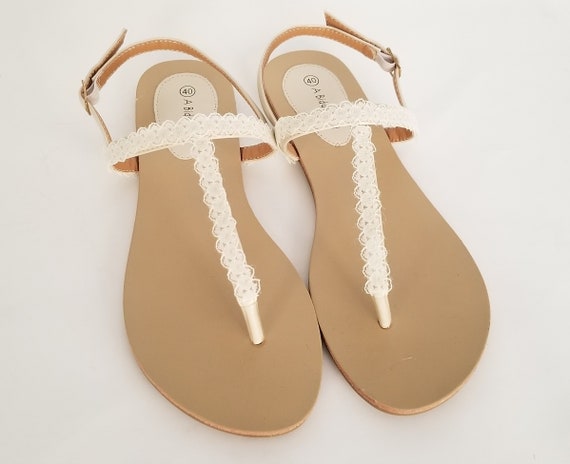 ivory lace sandals