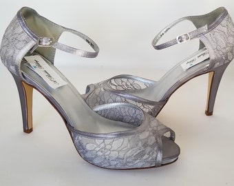 grey bridal shoes