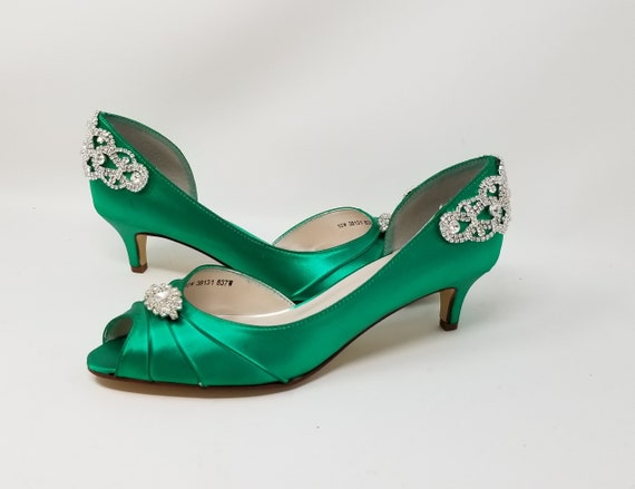 Peep toe sale verde esmeralda