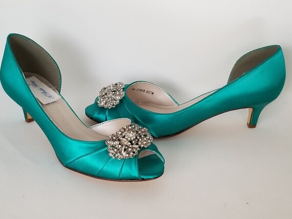 teal bridal shoes