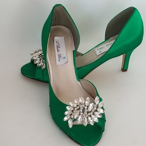 green bridesmaid shoes