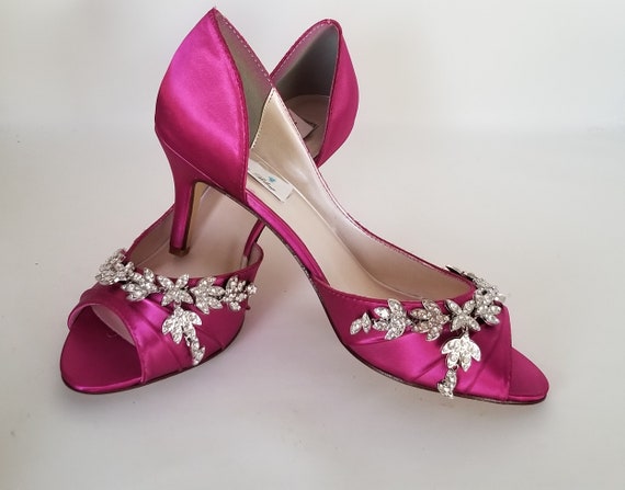 Fuchsia wedges for wedding Clearance