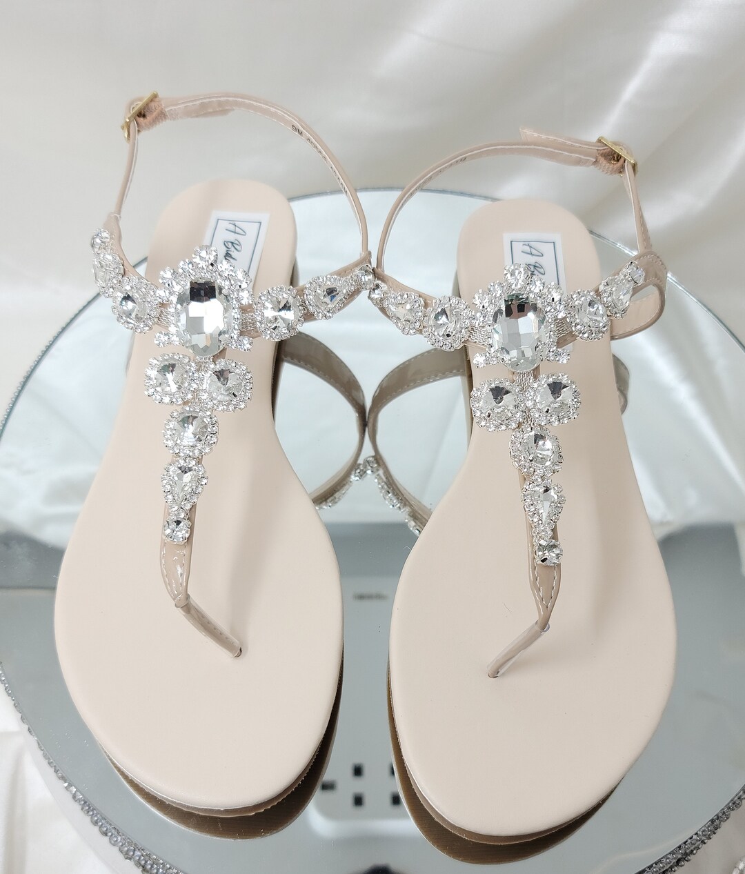 Ivory Wedding Sandals With Chunky Crystals Ivory Bridal Sandals ...