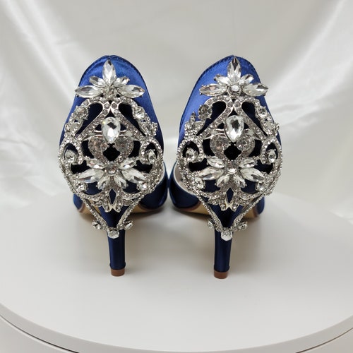 Blue Wedding Shoes Blue Bridal Shoes With Imported Crystal - Etsy