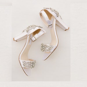 Buy Ivory Bridal Shoes With Block Heels Crystal and Pearl Design