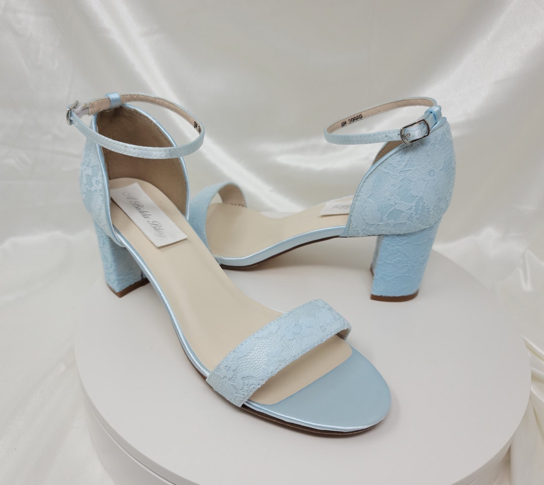 Bella Belle Blue Chunky Heel Shoes ATHENA