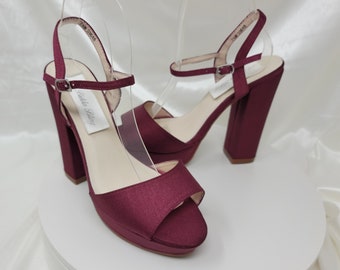 Wine Coloured Heels - Etsy