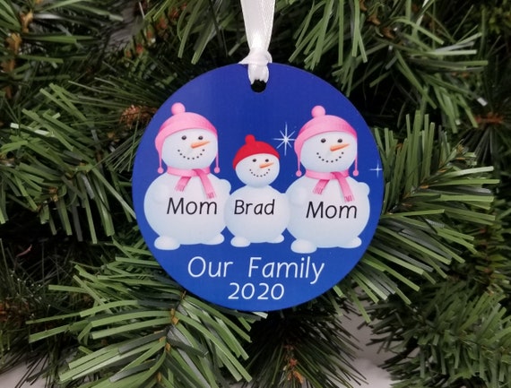 Lesbian Christmas Ornament Two Moms and 