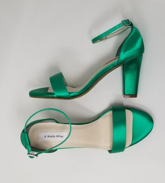 Disgrace Trend Criticize Zapatos de novia verde esmeralda Tacones gruesos Zapatos de - Etsy España