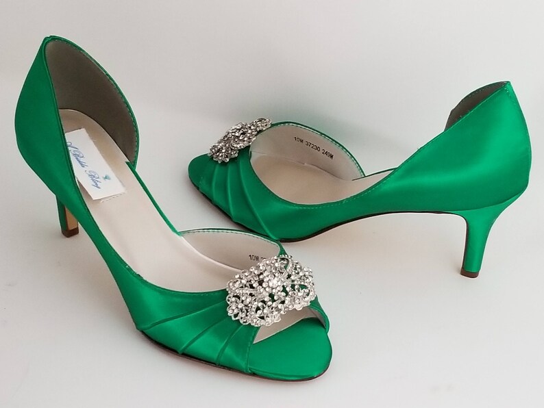 Emerald Green Bridal Shoes Green Bridesmaid Shoes Green Etsy