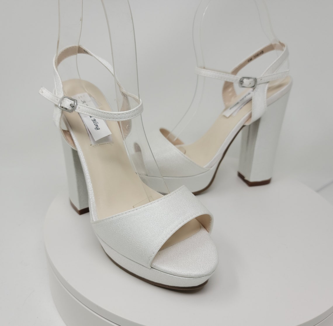 block ivory heels