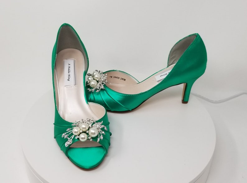 Emerald Green Bridal Shoes Emerald Green Wedding Shoes with Etsy