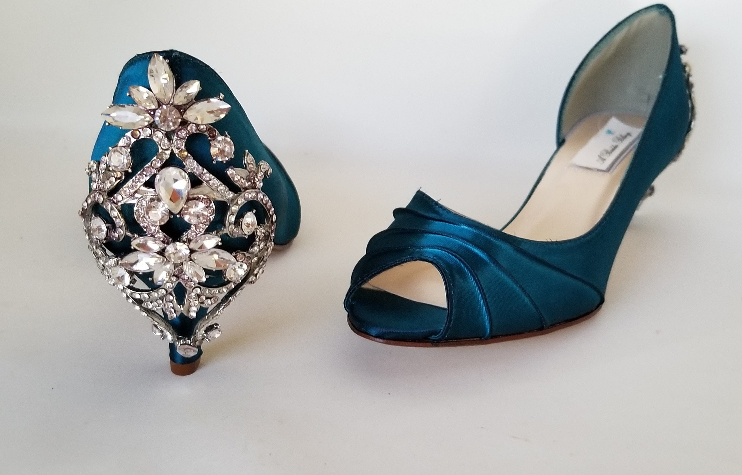 English Garden Wedding Ideas Inspired By Robin Hood | Teal shoes, Peep toe wedding  shoes, Wedding shoes flats