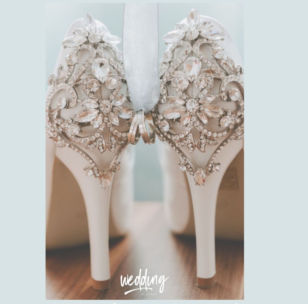 White Wedding Shoes Crystal Back White Bridal Shoes 100 Colors Ivory Wedding Shoes With Crystal Back Ivory Bridal Shoes White Bridal Heels Etsy