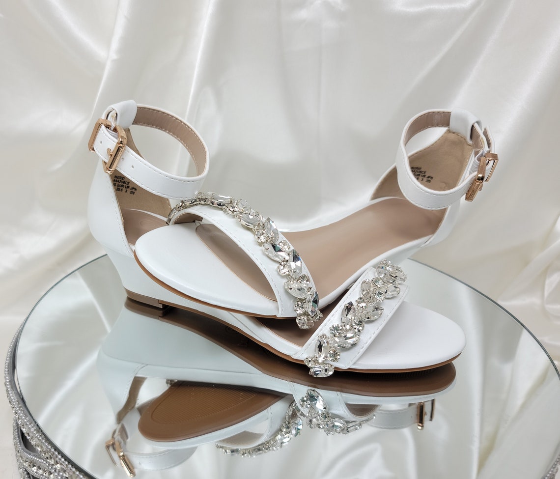 Off White Wedding Shoes Off White Bridal Shoes Off White Wedge image 1