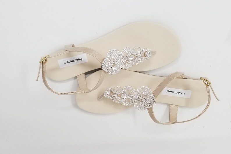 bridal sandals flat ivory
