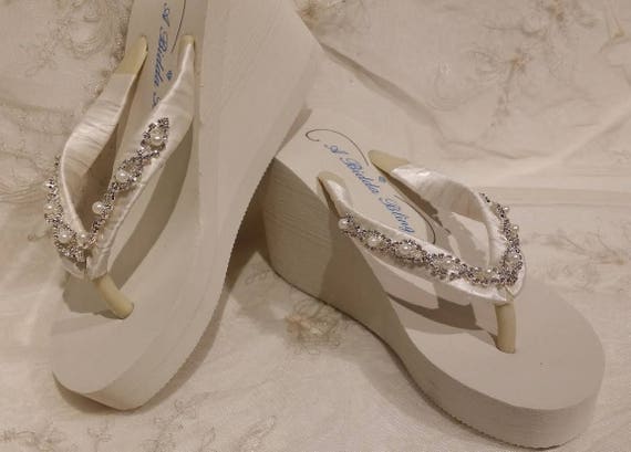 ivory flip flops for bride