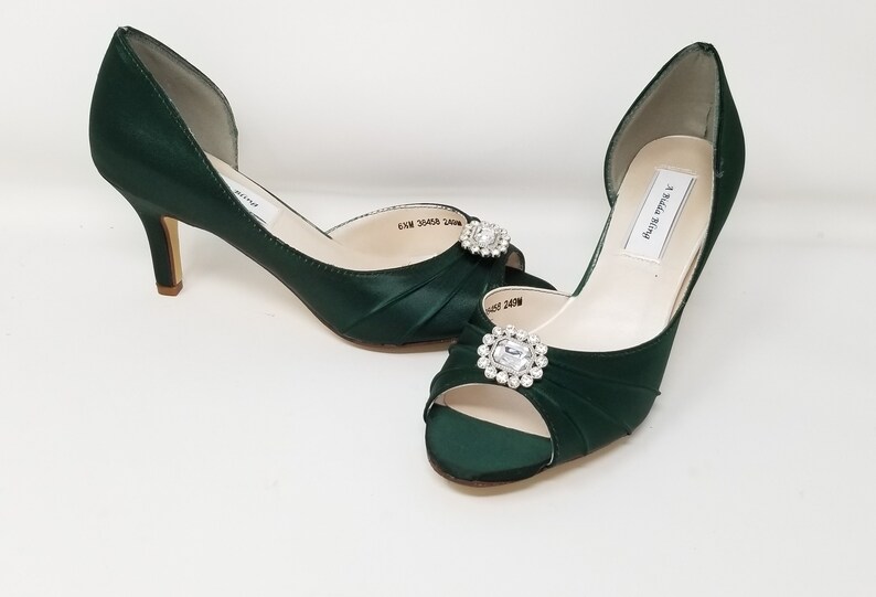 Green Wedding Shoes with crystals Bridal Shoes Hunter