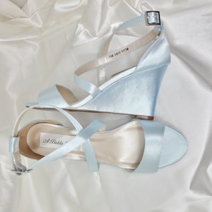 Baby Blue Bridal Shoes Baby Blue Wedding Wedges Baby Blue Wedding Sandals Baby Blue Dress Shoes Baby Blue Bridal Wedges 100 COLOR CHOICES