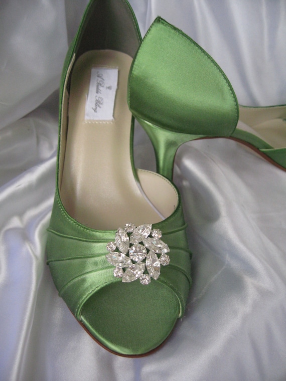 Wedding Shoes Apple Green Bridal Shoes with Sparkling Crystal | Etsy