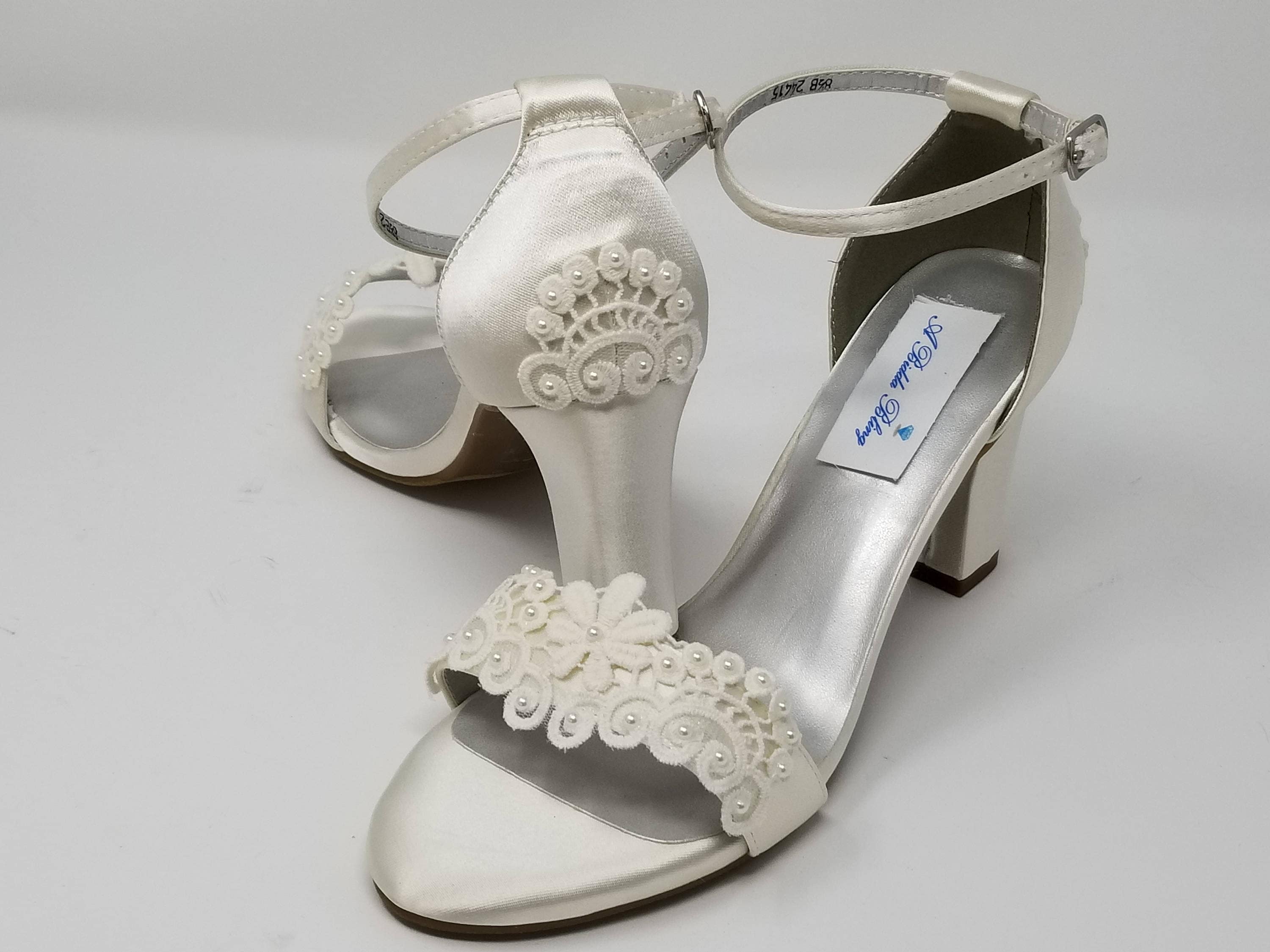 embellished ivory heels