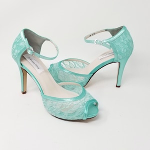 Blue Wedding Shoes Blue Bridal Shoes Lace Wedding Shoes Lace Bridal Shoes - Over 100 Color Choices to Pick From