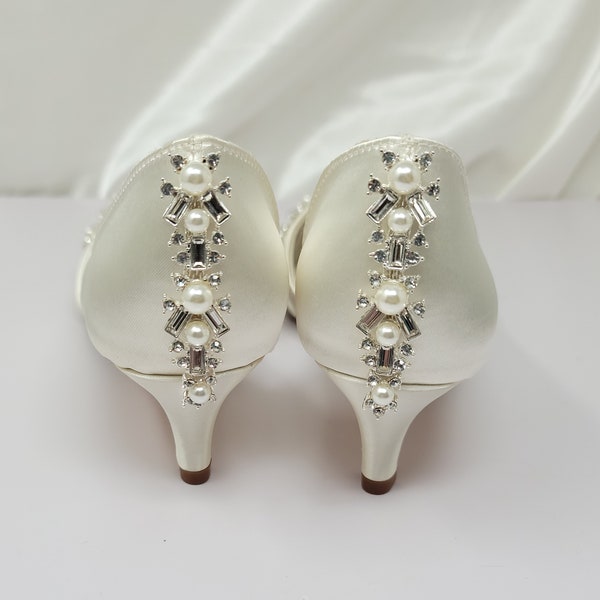 Ivory Wedding Shoes Ivory Bridal Shoes with Pearls and Crystals  or PICK FROM 100 COLORS Bridesmaid Shoes