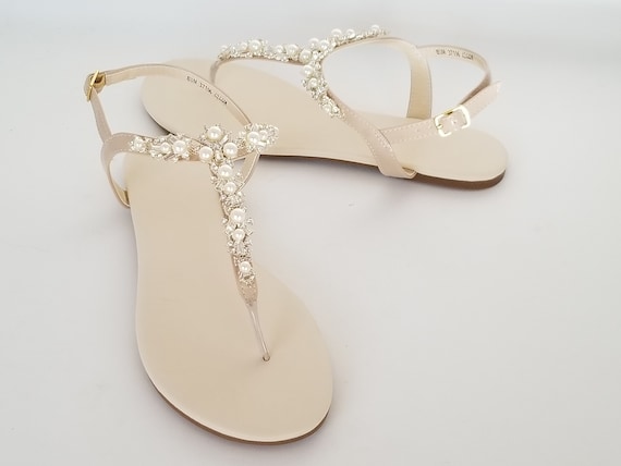Ivory Wedding Sandals Nude Bridal 