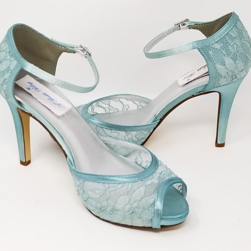 Blue Wedding Shoes Blue Bridal Shoes Lace shops Wedding Shoes Lace Bridal Shoes - Over 100 Color Choices to Pick From