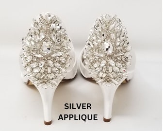 Silver Rhinestone Applique, Rose Gold Sparkling Crystal Applique, Yellow Gold Rhinestone Applique