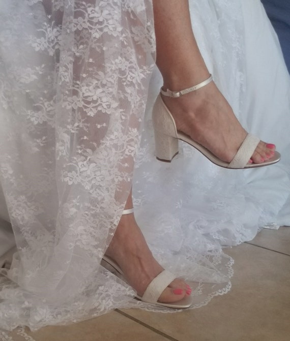 Ivory Wedding Shoes With Block Heel Ivory Bridal Shoes With Etsy