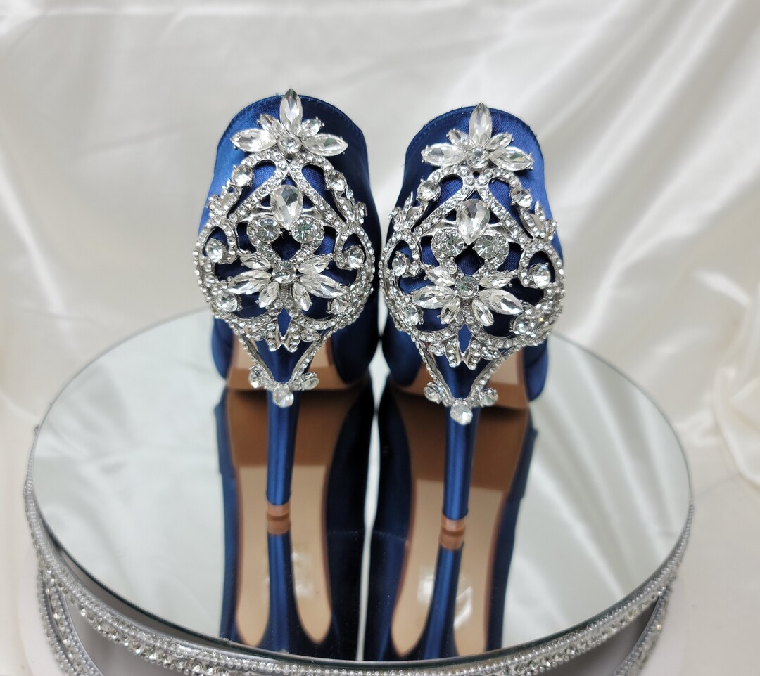 navy blue bridal shoes