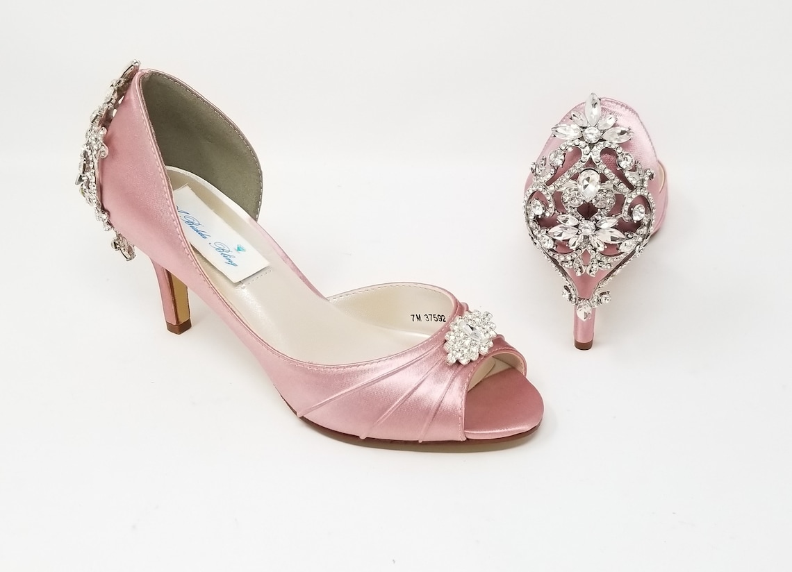 dusty pink bridal shoes
