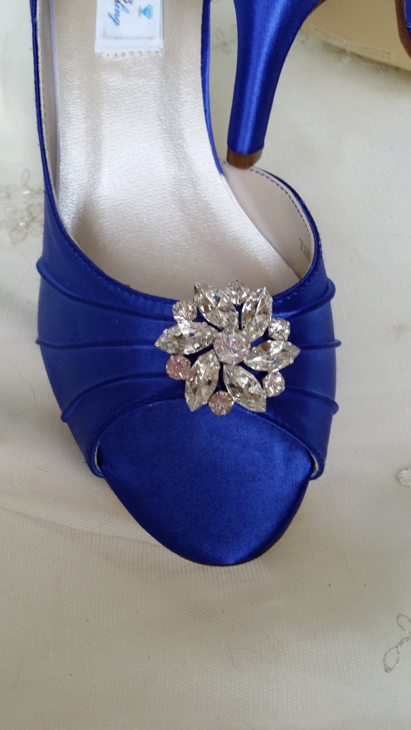 Blue Wedding Shoes Blue Bridal Shoes With Crystal Bling Design - Etsy ...