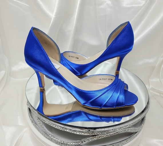 Scarlett Cobalt Blue Faux Suede Diamante Lace Up Stiletto Heels | SIMMI  London