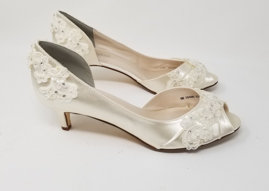 Kitten heel bridal shoes uk sales