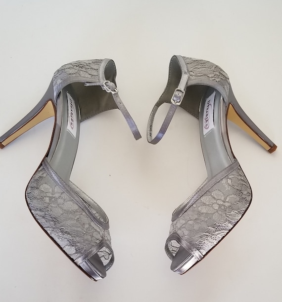 silver gray wedding shoes