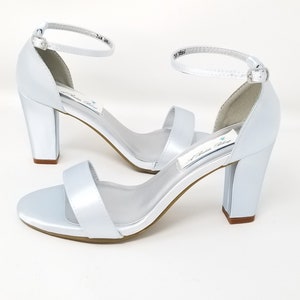 Baby Blue Wedding Shoes Chunky Heels Baby Blue Bridal Shoes OVER 100 COLORS Blue Bridesmaid Shoes