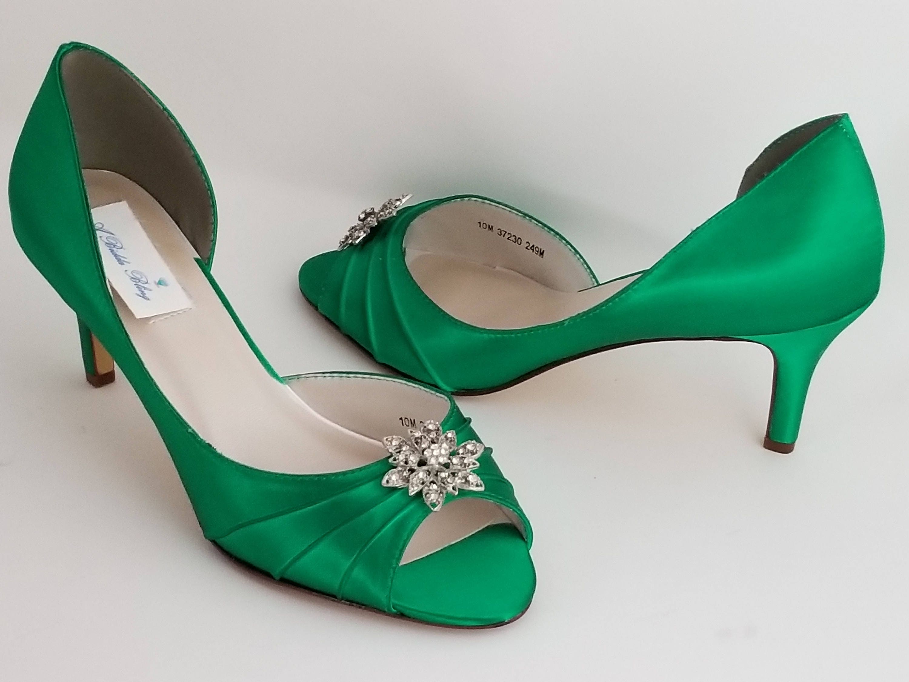 Emerald Green Bridal Shoes Emerald Green Wedding Shoes with | Etsy