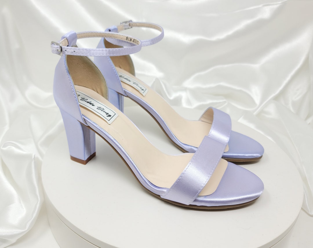 Lilac Purple Block Heel Wedding Shoes Purple Chunky Heels Purple Bridal ...