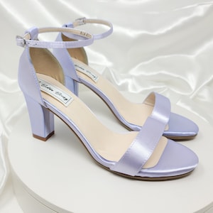 Lilac Purple Block Heel Wedding Shoes Purple Chunky Heels Purple Bridal Shoes 100 COLORS Purple Bridesmaid shoes Lilac Purple Bridal Heels